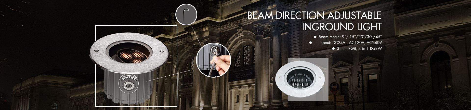 Beam Direction Adjustable Inground Light