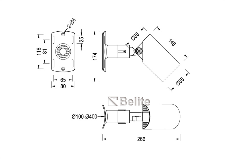 BELITE 50W projector light CREE COB AC220V DC24V Traic dimming architecture prjector light