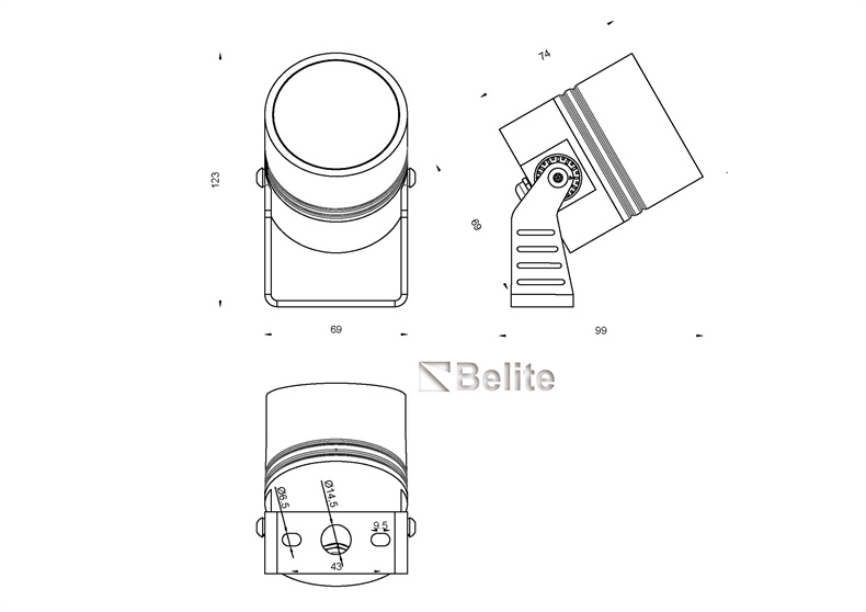 BELITE IP66 LED Landscape Spot Light 6W CREE 24VDC