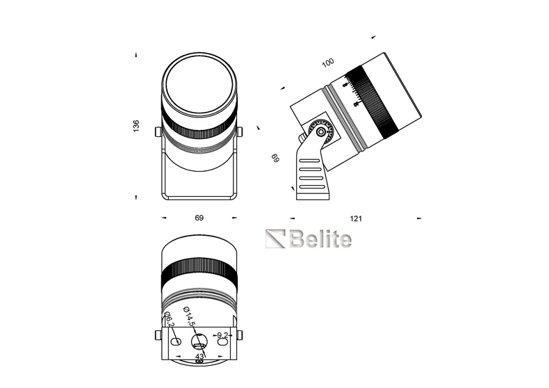 BELITE 10W LED Garden Spot Light Adjustable CREE  2700-6500K dimming