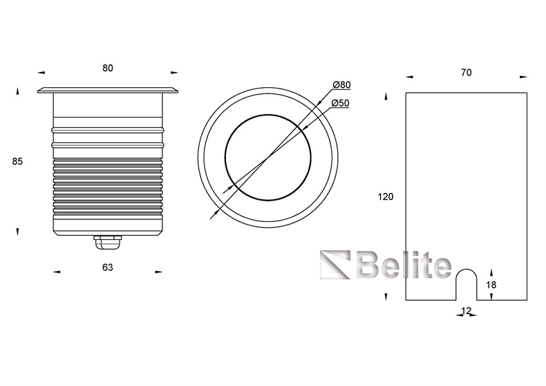 BELITE IP67 CREE led inground light 8W RGBW 12/24V AC/DC