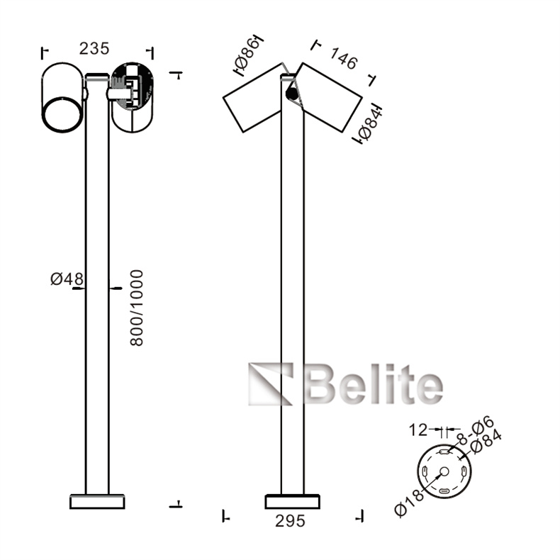 BELITE 2*12W IP66 led path light landscape spot light DC/AC led