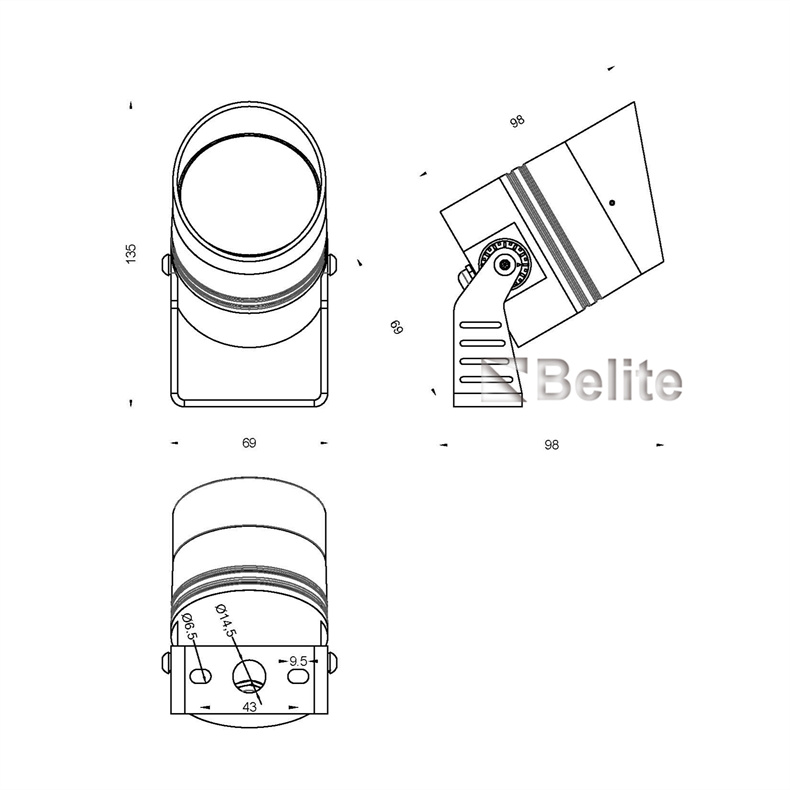 BELITE IP66 5W COB led path light 220V/24V landscape spot light