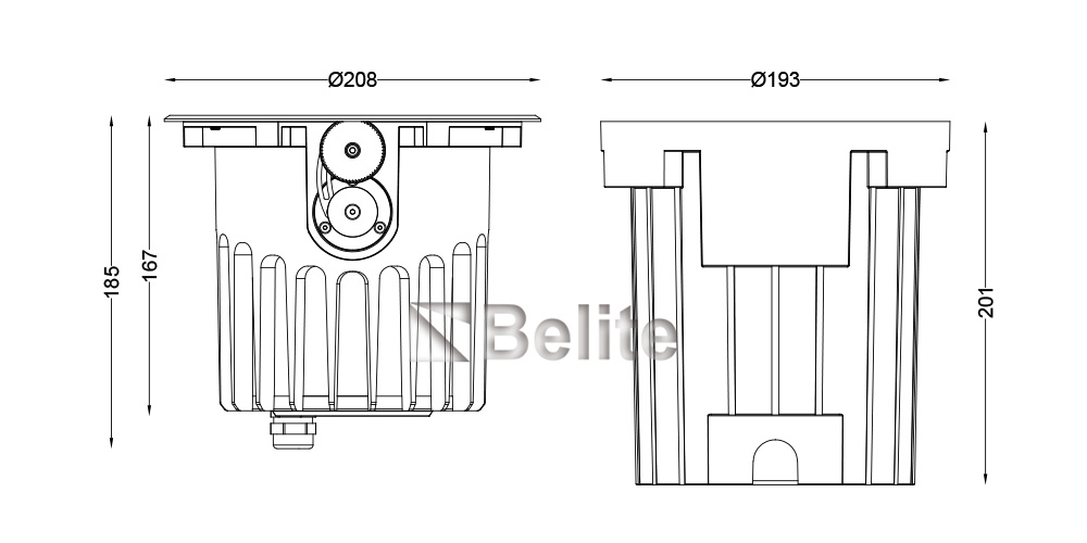 BELITE IP67 42W Angle adjustable,Depth Illuminant Anti-glare Inground light