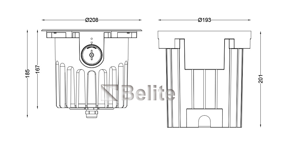 BELITE IP67 42W Angle adjustable,Depth Illuminant Anti-glare Inground light