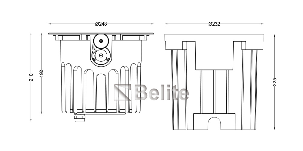 BELITE IP67 48-54W Tiltable Inground Light, DALI Dimmable Uplight