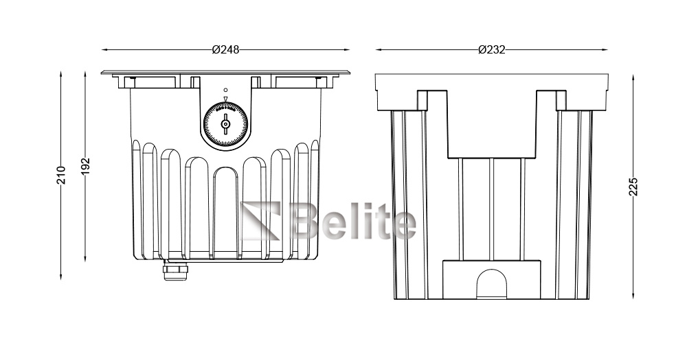 BELITE IP67 48-54W Tiltable Inground Light, DALI Dimmable Uplight