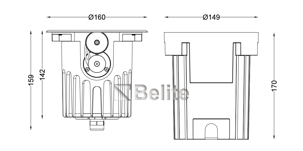 BELITE IP67 6*3W Angle Adjustable In-ground Luminaire Directional Luminaire