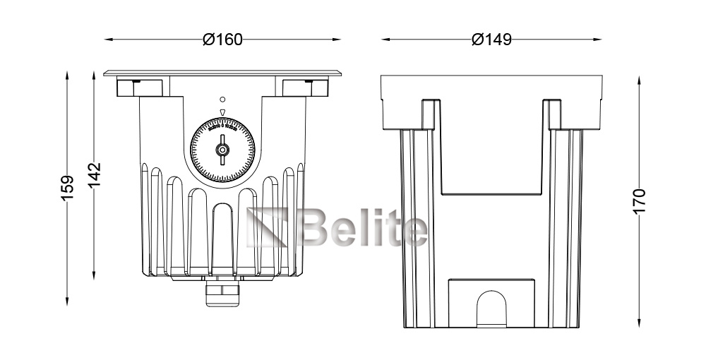 BELITE IP67 6*3W Angle Adjustable In-ground Luminaire Directional Luminaire