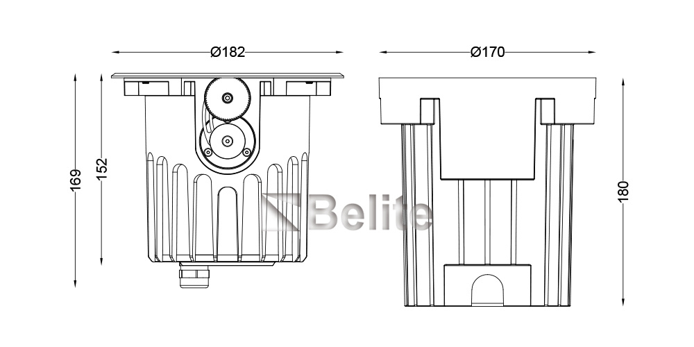 BELITE IP67 24W angle adjustable inground light RGB CREE