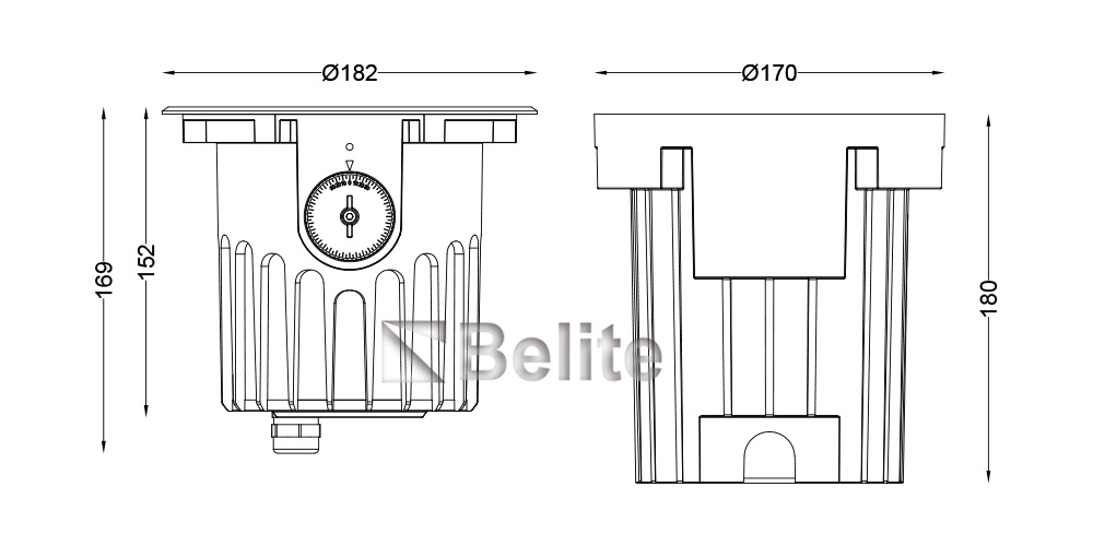 BELITE IP67 24W angle adjustable inground light RGB CREE